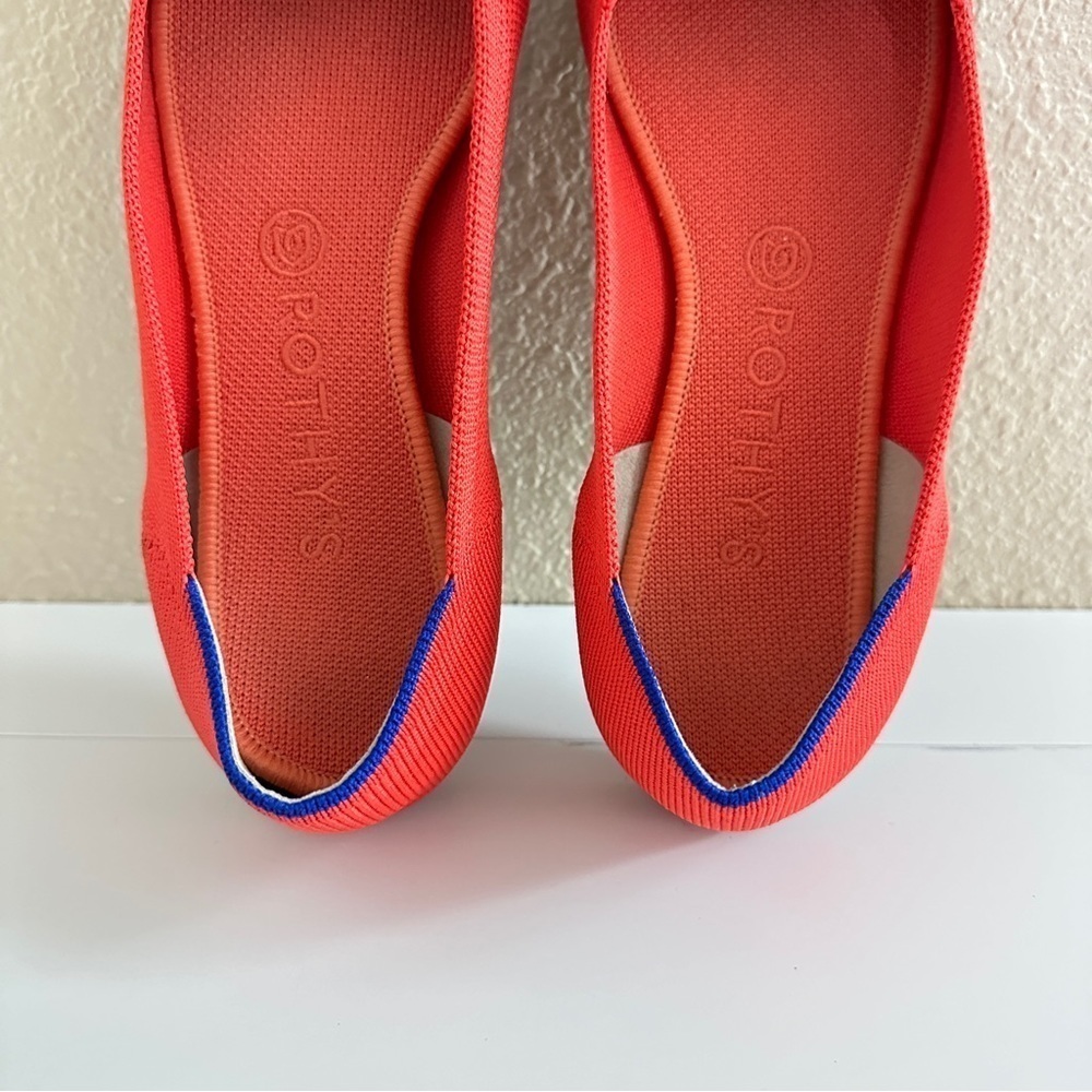 NWOT Rothy’s Women's The Point Flame Red Color Pointed-Toe Flats sz W10.5 - Picture 5 of 15